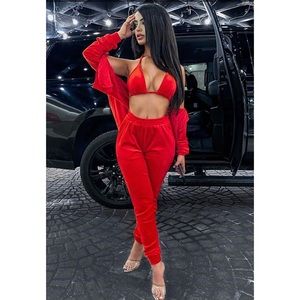 Three Piece Velour Set